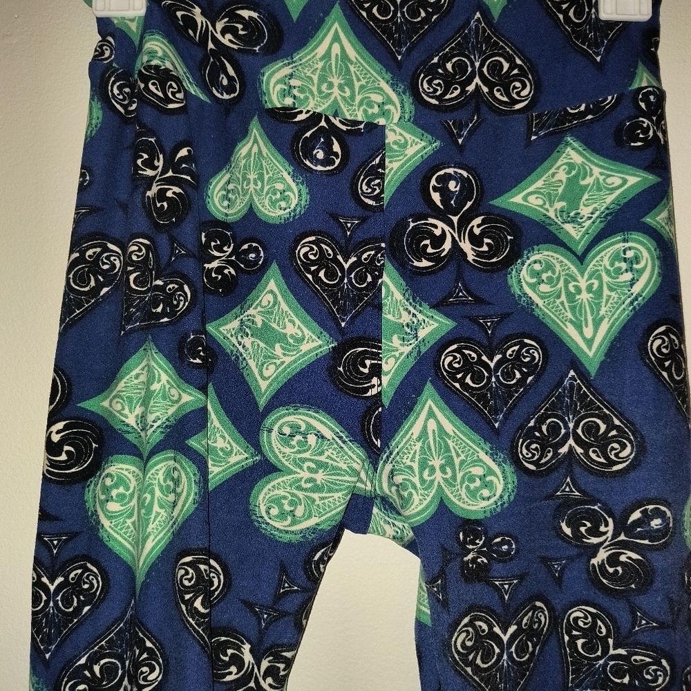 LuLaRoe Blue and Green Swirl Leggings